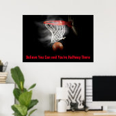 Poster Croyance de basketball motivationnel (Bureau à domicile)