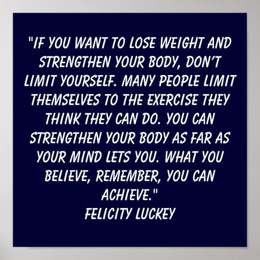 Poster Croyances de perte de poids 8 (Devant)