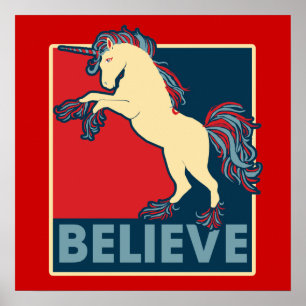 Poster Croyez en la licorne