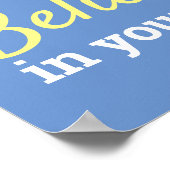 Poster Croyez en vous Citation Motivationnelle Bleu Blanc (Coin)