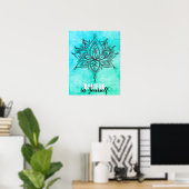Poster Croyez En Vous Lotus Mandala Turquoise (Bureau à domicile)