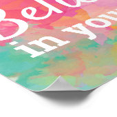 Poster Croyez en vous-même Motivational Quote Aquarelle (Coin)