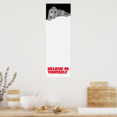 Poster Croyez en vous noir blanc Leopard Pop Art (Cuisine)