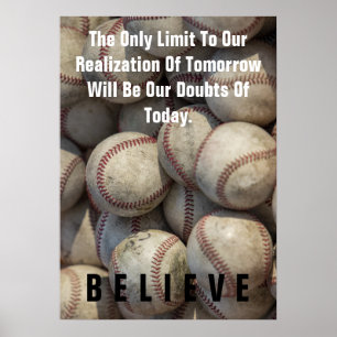 Poster Croyez La Motivation Inspirationnelle Du Baseball