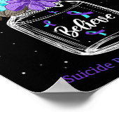 Poster Croyez le ruban de la Fleur de sensibilisation à l (Coin)