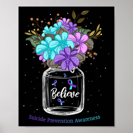 Poster Croyez le ruban de la Fleur de sensibilisation à l (Devant)