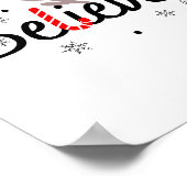 Poster Croyez le T-shirt Père Noël Pyjamas de Noël (Coin)