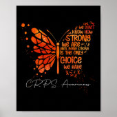 Poster Crps Papillon Orange Ribbon Crps sensibilisation (Devant)