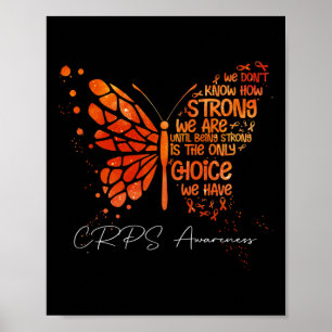Poster Crps Papillon Orange Ribbon Crps sensibilisation