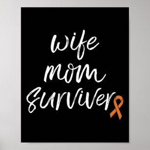 Poster Crps Sensibilisation Orange Ribbon Femme Survivant