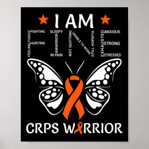 Poster CRPS Warrier I Am Fine Orange Ribbon Butterfly RSD