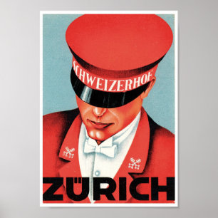 Poster Cru de rouge de la Suisse de Suisse de Zurich