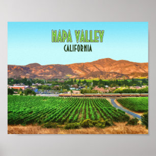 Poster Cru de vignoble de Napa Valley la Californie