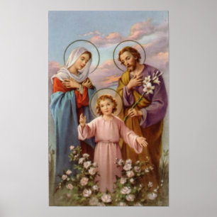 Poster cru la famille sainte, Jésus-Christ, Josef, Mary