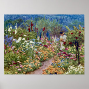 Poster Cru un jardin anglais de pays