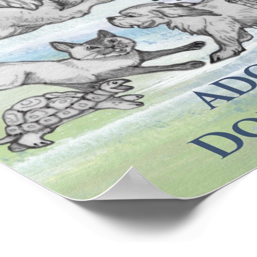 Poster Cruauté animale "Adoptez, n'achetez pas" Animaux d (Coin)