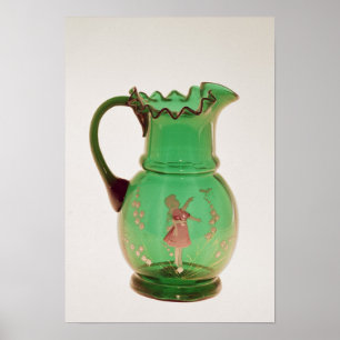 Poster Cruche verte de Mary Gregory avec l'émail mis le