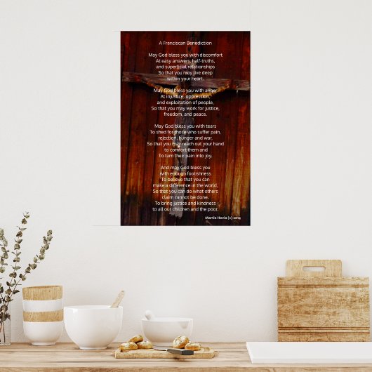 Poster Crucifix - Bénédiction franciscaine (Cuisine)