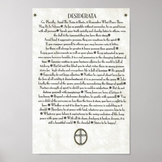 Poster Crucifix CERCLÉ DESIDERATA (Devant)