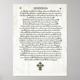 Poster Crucifix du ventilateur DESIDERATA