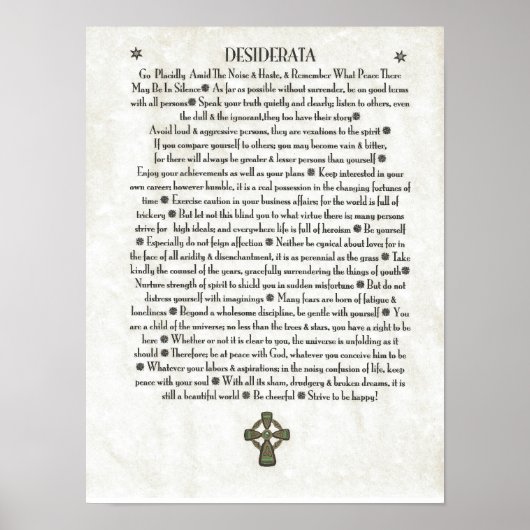 Poster Crucifix du ventilateur DESIDERATA (Devant)
