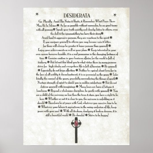 Poster Crucifix Scepter DESIDERATA (Devant)
