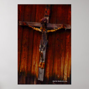 Poster Crucifix sur le bois