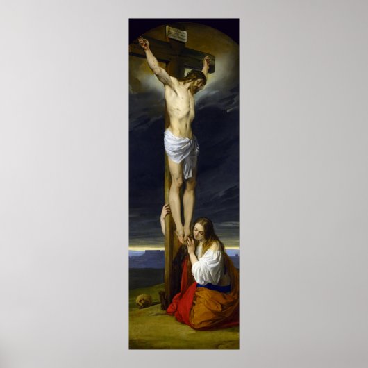 Poster Crucifixion avec Mary Magdalene Kneeling par Hayez (Devant)