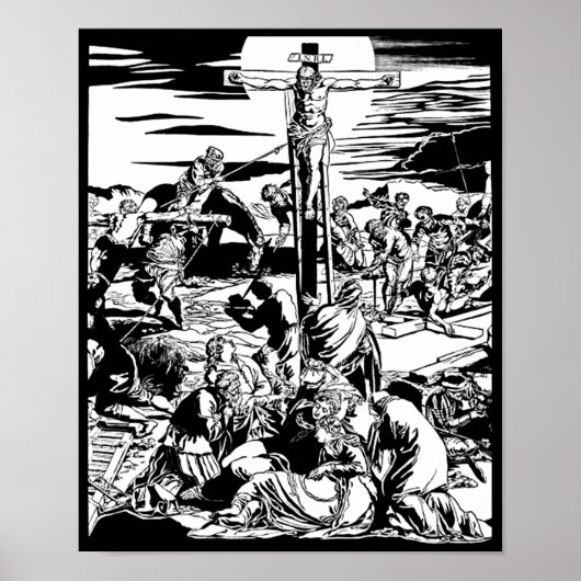 Poster Crucifixion de Jésus Christ Art Vintage Imprimer! (Devant)