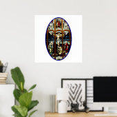 Poster Crucifixion de Jésus vitrail (Bureau à domicile)