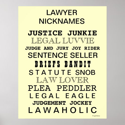 Poster Cruel Avocat Noms D'Avocat Drôle Noms D'Avocat (Devant)