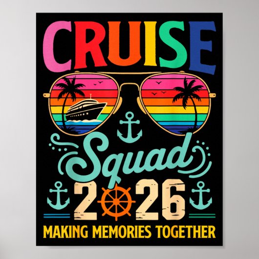 Poster Cruise Squad 2026 Family Group Matching Summer Vac (Devant)