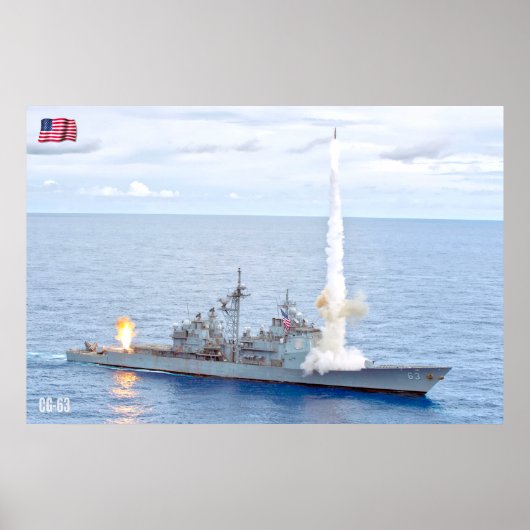 POSTER CRUISER DE MISSILES GUIDÉS - CG-63 (Devant)