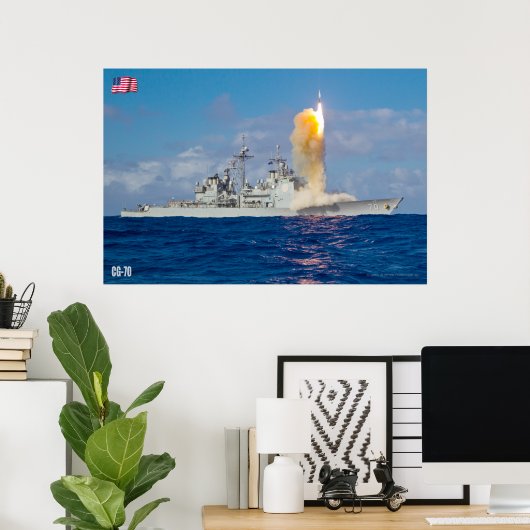 POSTER CRUISER DE MISSILES GUIDÉS - CG-70 (Bureau à domicile)
