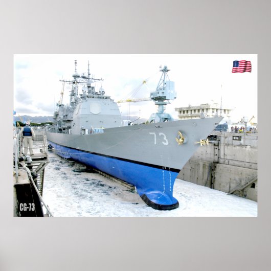 POSTER CRUISER DE MISSILES GUIDÉS - CG-73 (Devant)