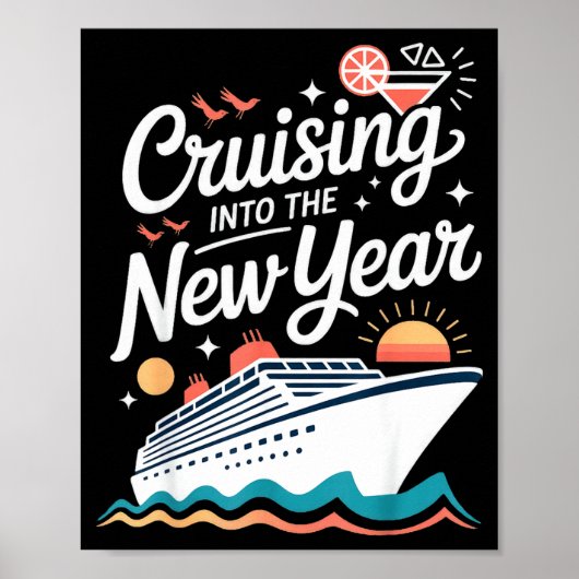 Poster Cruising Into The New Year Cruise Party Sunset Oce (Devant)