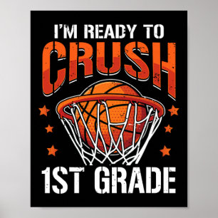 Poster Crush 1st Grade Bysketbyll Byck To School Boys Kid