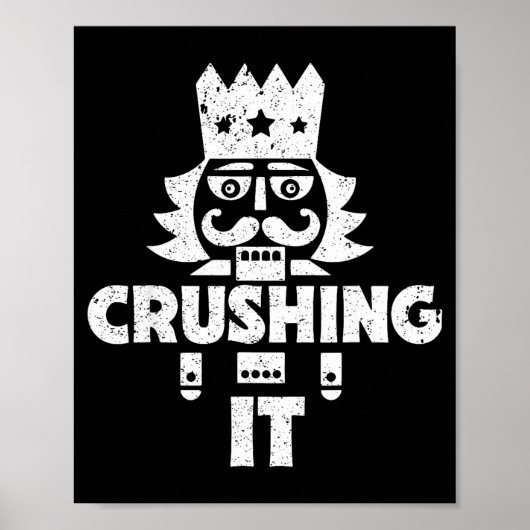 Poster Crushing It Nutcracker Funny Retro Christmas Festi (Devant)