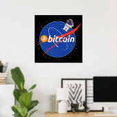 Poster Crypto spatial astronaute Bitcoin tendance (Bureau à domicile)