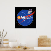 Poster Crypto spatial astronaute Bitcoin tendance (Cuisine)
