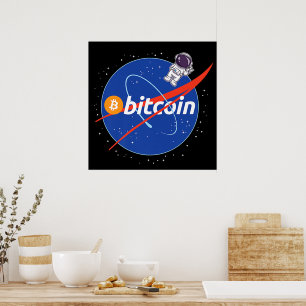 Poster Crypto spatial astronaute Bitcoin tendance