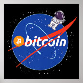 Poster Crypto spatial astronaute Bitcoin tendance (Devant)