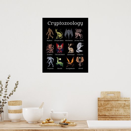 Poster Cryptozoologie Cryptid Créatures (Cuisine)