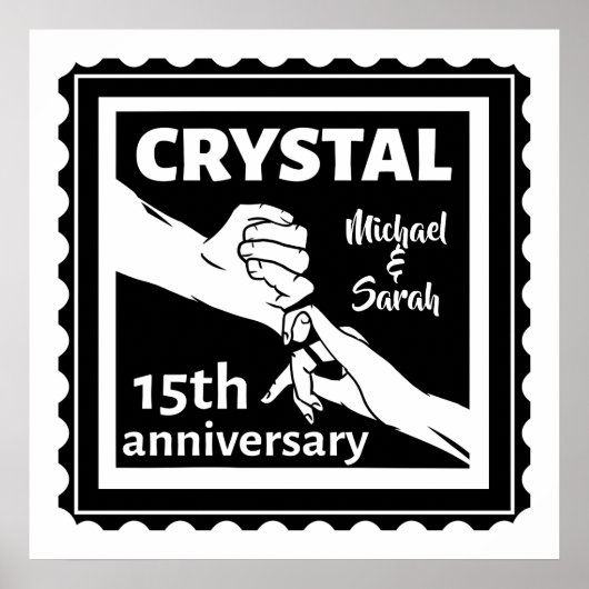 Poster Crystal 15e anniversaire mariage tenant la main (Devant)
