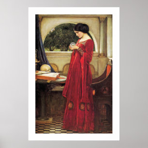 Poster Crystal Ball par John Waterhouse - Peinture Vintag