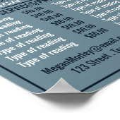 Poster Crystal Ball, Psychique Lecture Tarifs (Coin)