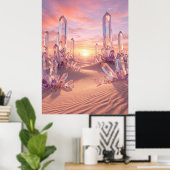 Poster Crystal Desert Sunset Fantasy Art (Bureau à domicile)