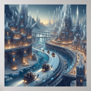 Poster Crystal Ice World Imaginaire Art