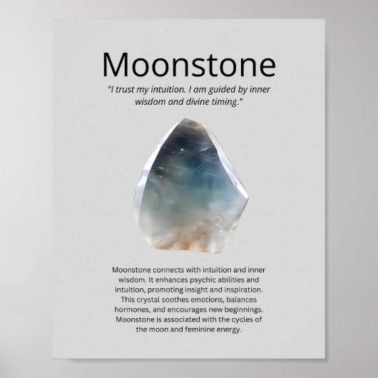 Poster Crystal Moonstone Signification (Devant)