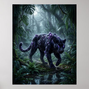 Poster Crystal Panther Nuit Lumineuse